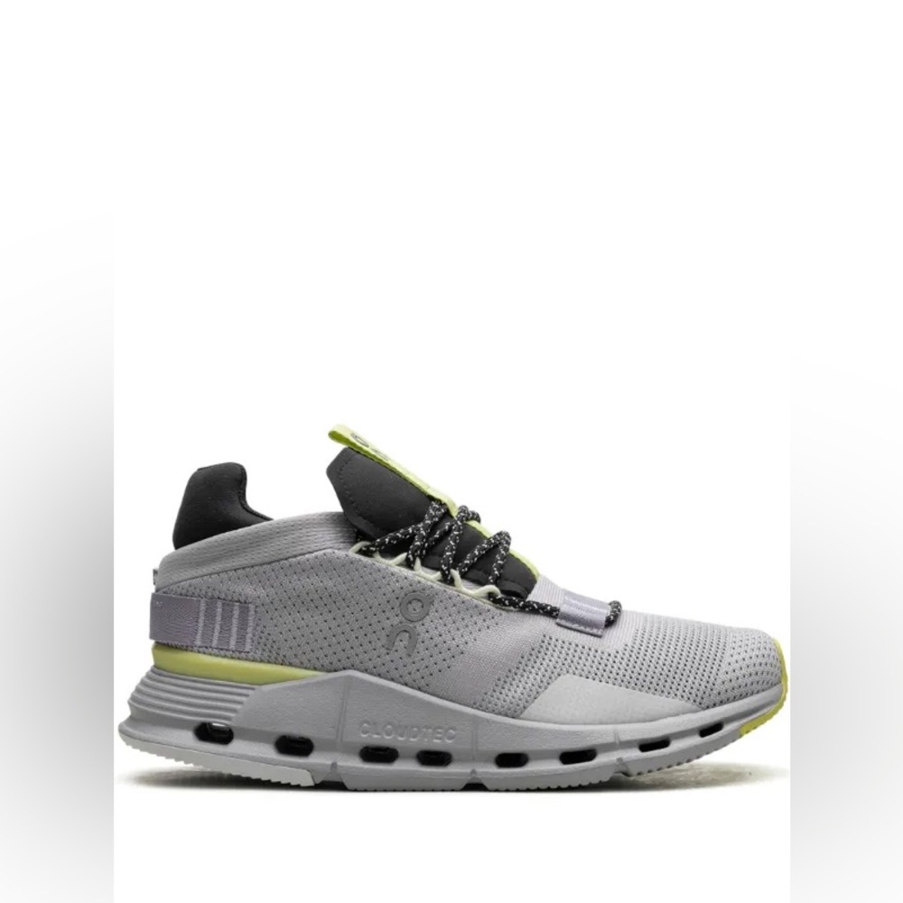 On Running Athletic Shoes in Gray and Lime